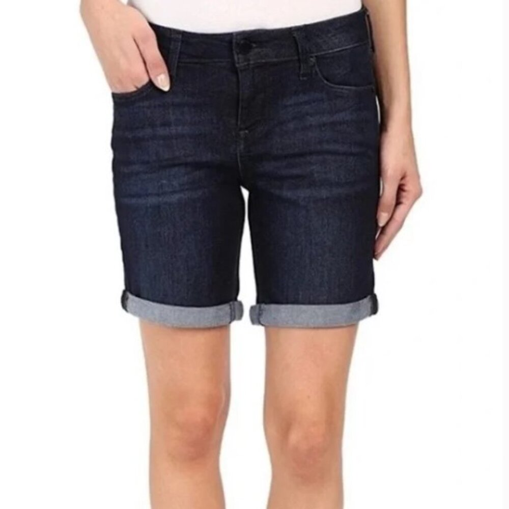 Liverpool Corine Rolled Cuff Stretch Denim Bermuda Shorts - Size 24W
